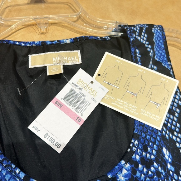 Michael Kors Sexy Front-zip cobalt/black snakeskin-print dress, 10, fully-lined - Picture 4 of 10